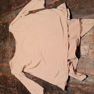 Pebbles and stone cream Ruffled back top